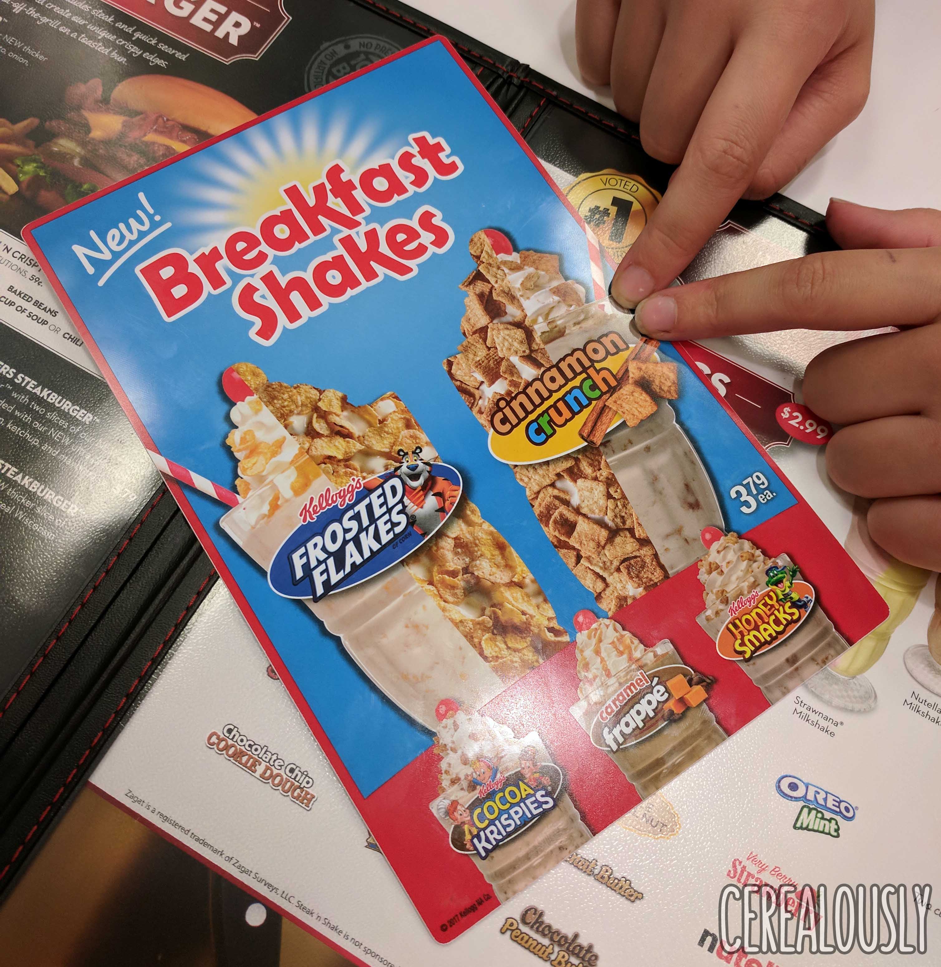 Review Steak N Shake Breakfast Cereal Milkshakes Cinnamon Crunch