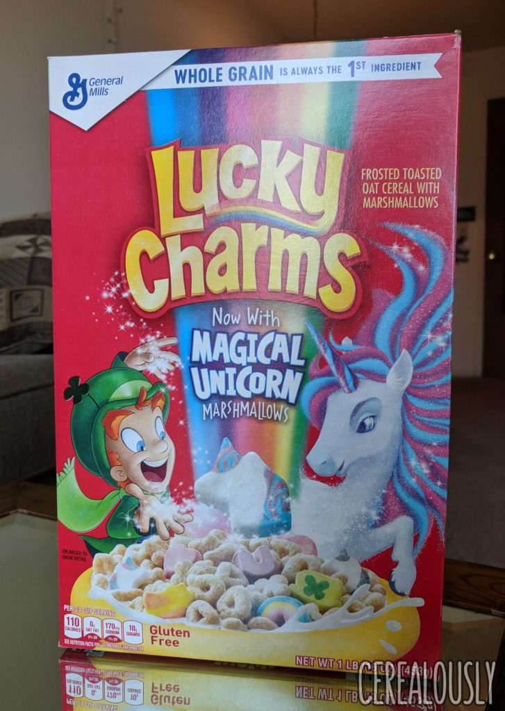 Lucky Charms Magical Unicorn Marshmallows Cereal Review Box
